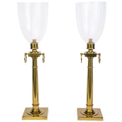 Pair of Mid-Century Modernist Hurricane Lamps Attributed to Tommi Parzinger