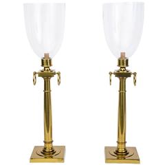 Pair of Mid-Century Modernist Hurricane Lamps Attributed to Tommi Parzinger 2