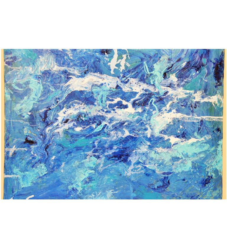 Abstract Painting Deep Blue Sea For Sale at 1stdibs