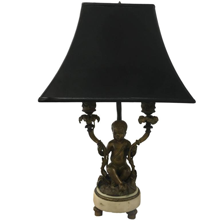 Rococo Style Bronze Putti Figurine Dressing Table Lamp At 1stdibs Rococo Style Bronze Putti Figurine Dressing Table Lamp For