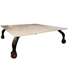 Large Marble-Top Coffee Table