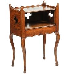 French Walnut Table D’Nuit, 18th Century