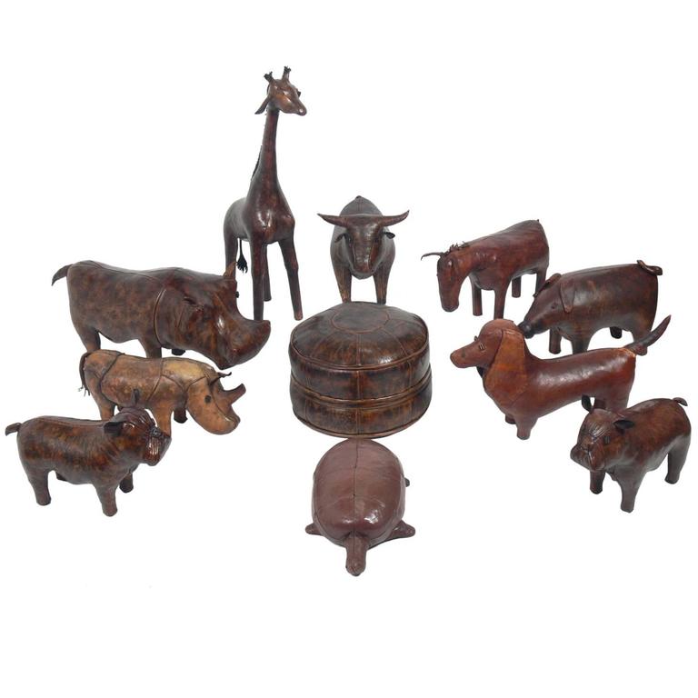 Menagerie of Abercrombie and Fitch Leather Animals and Footstools at  1stDibs | fitch animal, leather animal footstool, abercrombie animal