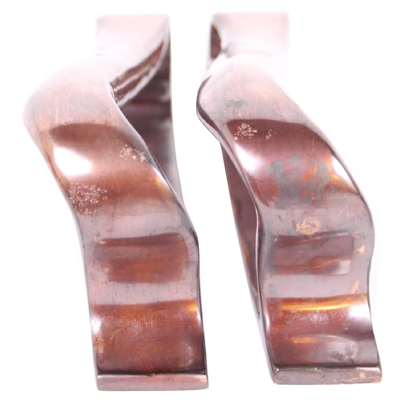 Alvar Aalto, Pair of Double Door Handles in Bronze