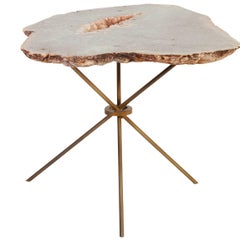 Rose Quartz Agate Side Table