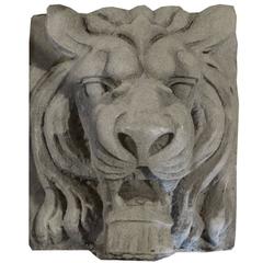 American Carved Limestone Lion Head Facade Ornament