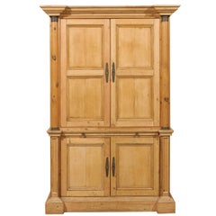 7’ ft tall English Four-Door Used Cabinet with Adjustable Shelves and Drawers