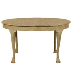 19th Century European Painted Oval Wood Table with Hideaway Leaves, circa 1880