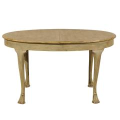 19th Century European Painted Oval Wood Table with Hideaway Leaves, circa 1880 6