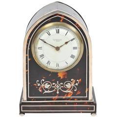 Silver and Tortoiseshell Mantel Clock 3