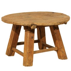 Chinese Rustic Side Table Made of Reclaimed Elmwood