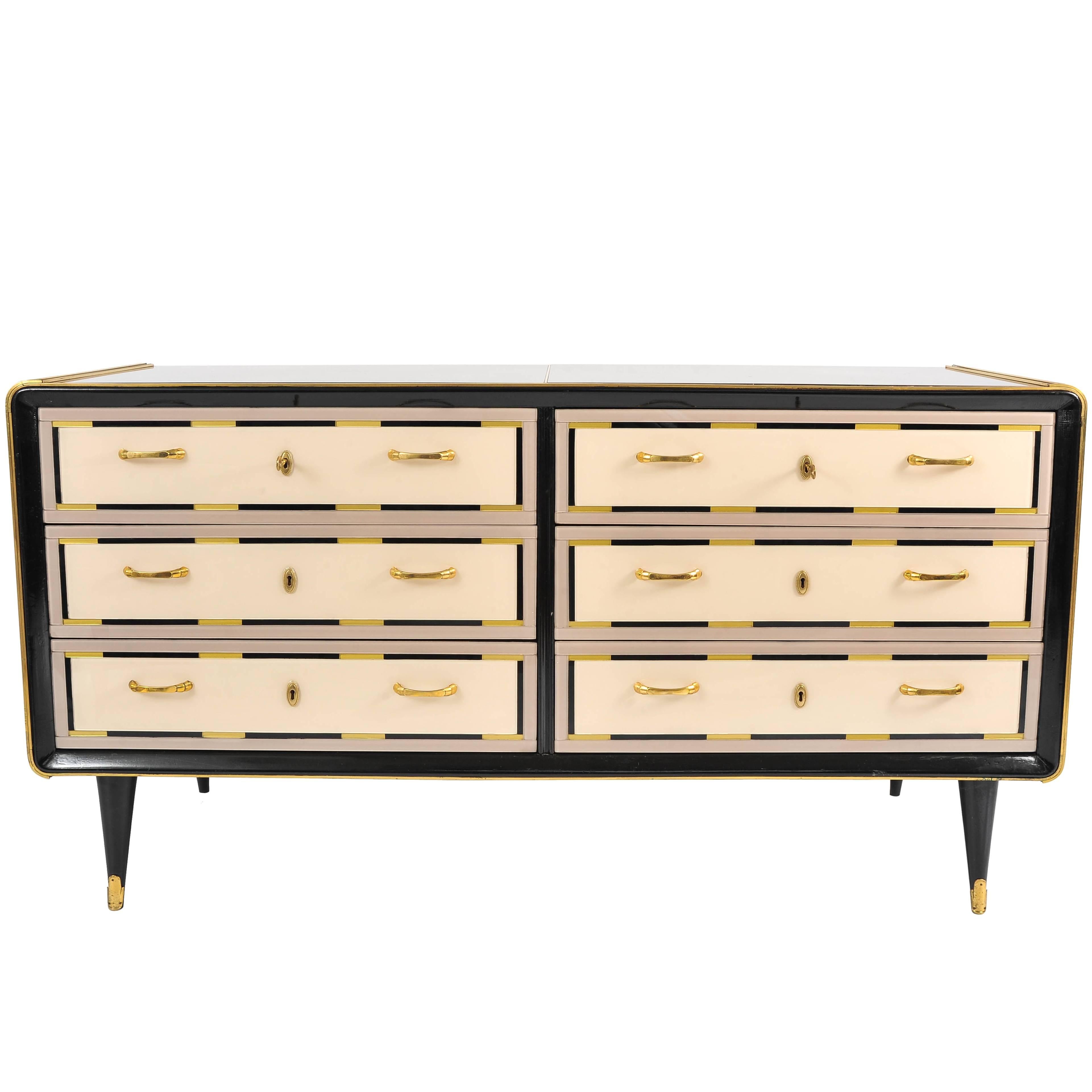 Italian 1980s Double Width Chest-of-drawers