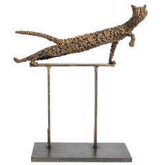 Bronze Sculpture of a Cat by Dorothy Robbins