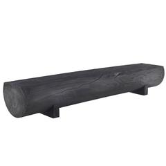 Essential Bench in Solid Natural Cedar Wood Burnt Finish 2