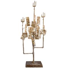 Modern, Abstract, Mixed Metal Sculpture by Robert Metzner, 1970s 2