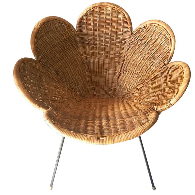 Wicker flower chair clearance