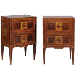 Pair of 19th Century Italian Neoclassical Style Commodinis