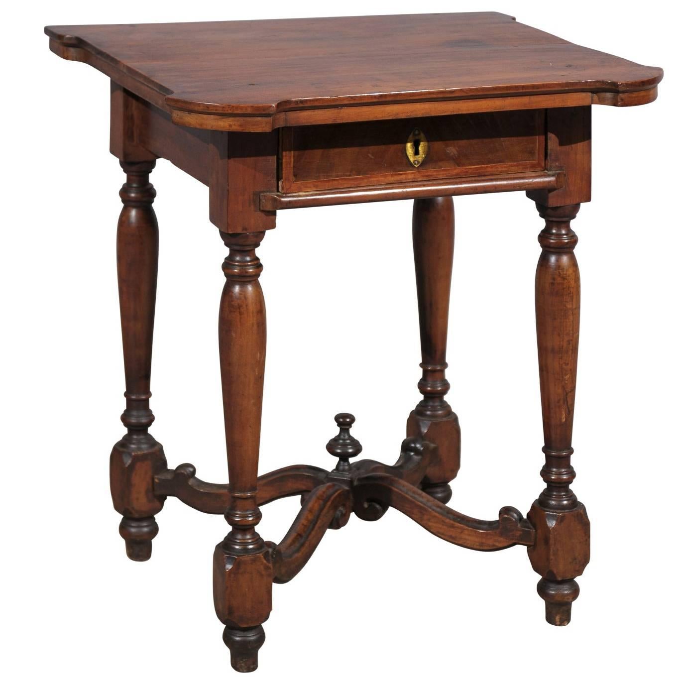 Petite 18th Century Louis XIV Style Walnut Side Table