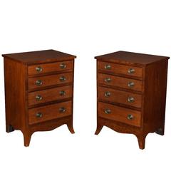 Antique Pair of Small Mahogany Chests of Drawers