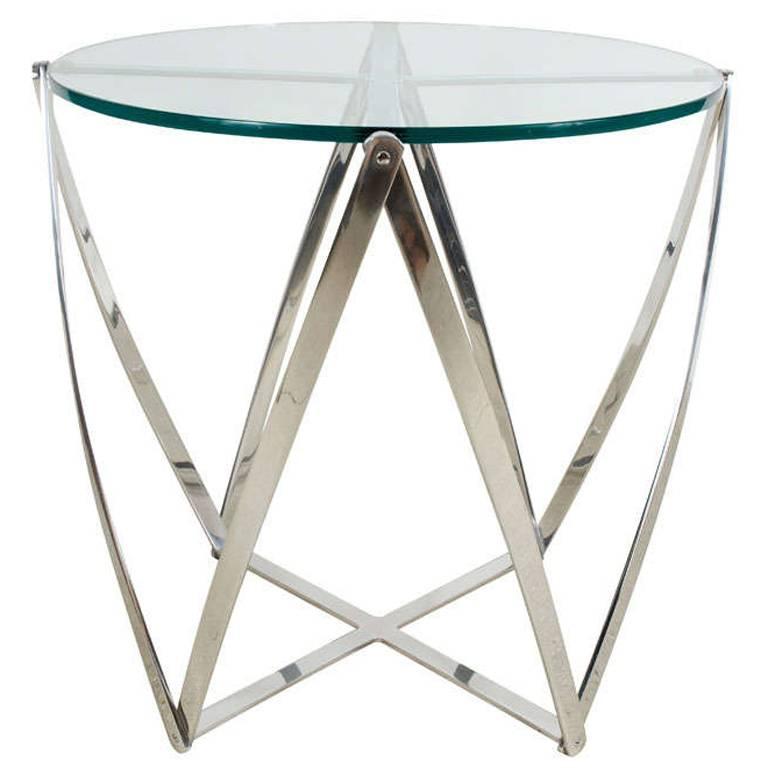 American Aluminum Spool Lamp Table by John Vesey For Sale