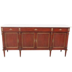 Jansen and Louis XVI Style Bronze Mounted Marbletop Sideboard