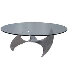 Knut Hesterberg Style Propeller Base Glass Top Cocktail Table