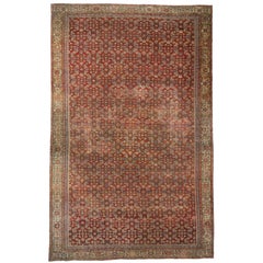 Alfombra Persa Farahan Antigua de Gran Tamaño de 1880, Alfombra de Vestíbulo de Hotel