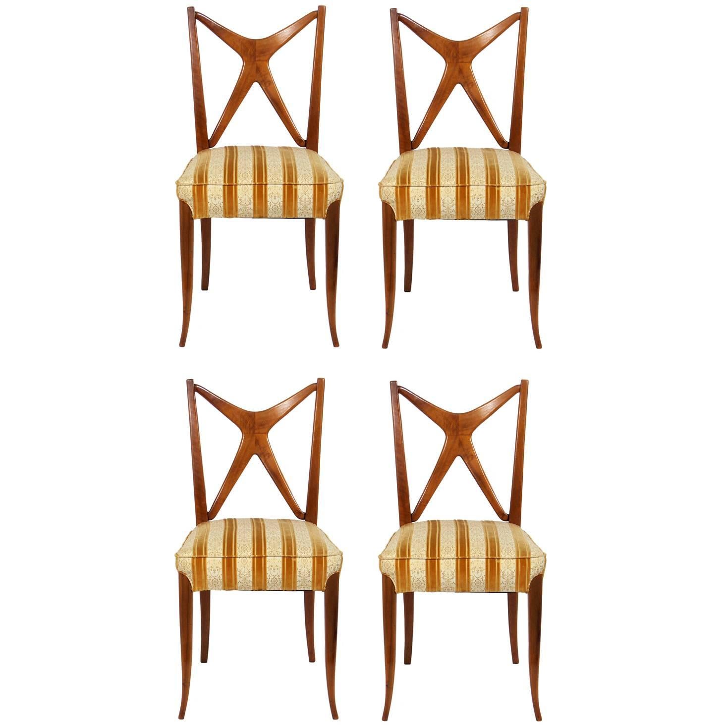 Set of Four Italian Midcentury Dining Chairs