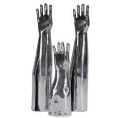 A Aluminum Sculptural Mold of a Human Hand 