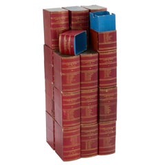 Vintage Red Book Boxes with Blue Interior