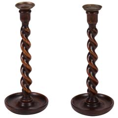 Pair of Twisted Candlesticks from England 