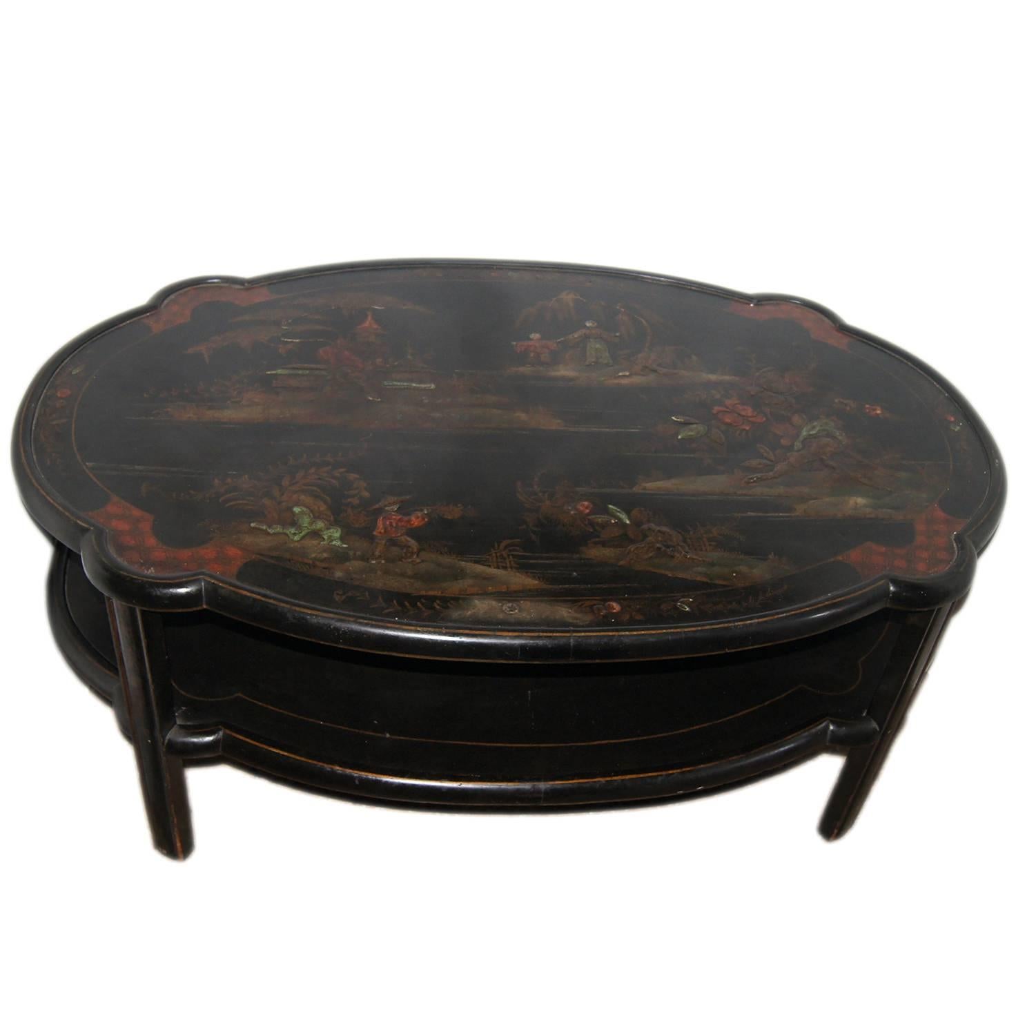 Chinoiserie Painted Coffee Table For Sale
