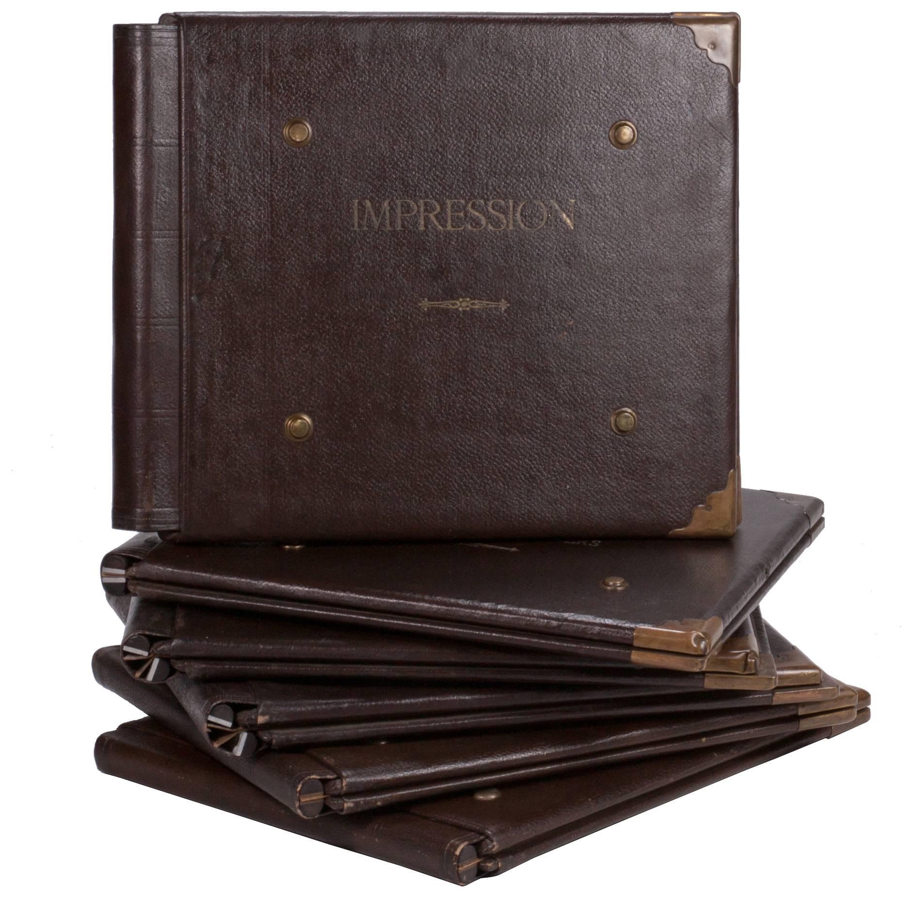 1900 Set of Five French Factory Portfolios in Leather For Sale