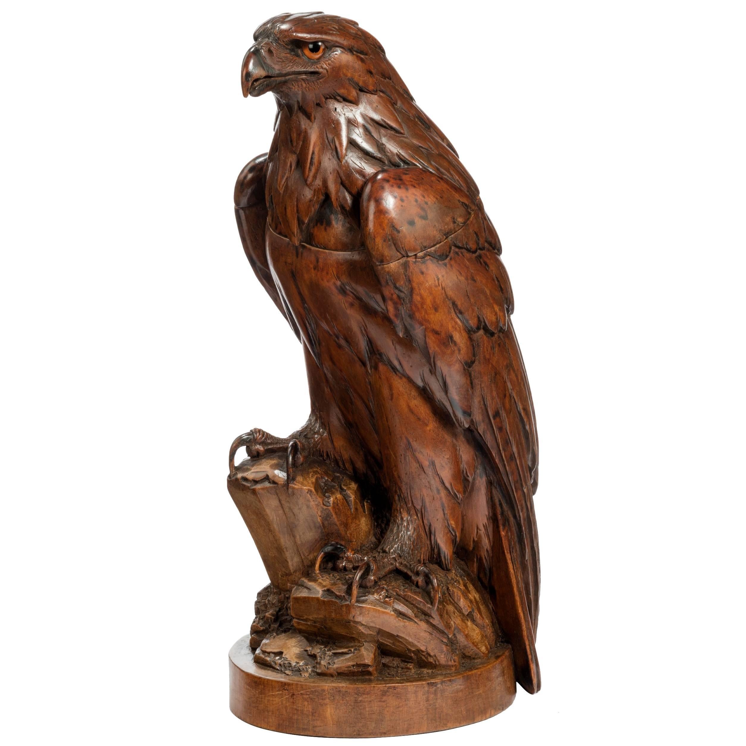 Black Forest Carved Figure of a Hawk