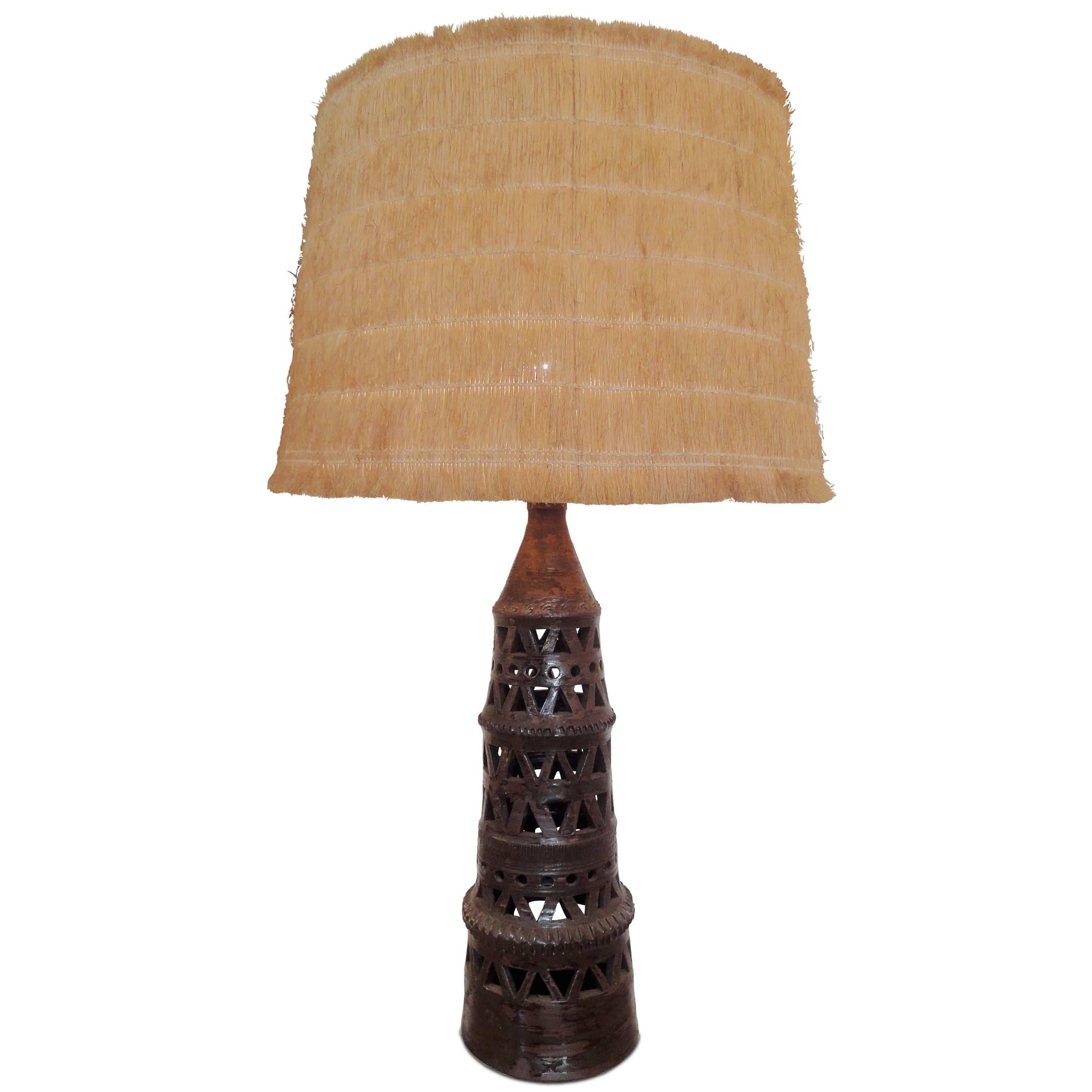 Ceramic Table Lamp Attributed to Raphaël Giarrusso For Sale