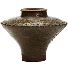 Antique Korean Joseon Dynasty Pottery Vase, 17th Century