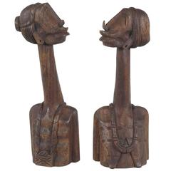 Pair of Figurative Carved Wood Sculptures 8