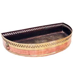 Antique Regency Copper and Brass Demilune Planter 9