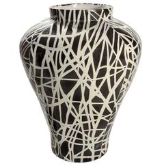 Jan Hendrix Black and White Ceramic Vase