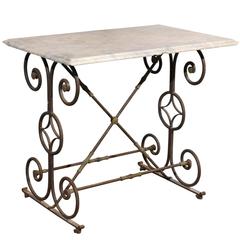Early 19th Century French Iron Butcher Table with Marble Top 6