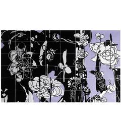 Rhosyn Du - Black Rose: Contemporary Quilt Wall Hanging 12