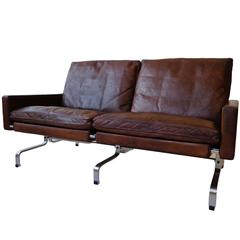 Sofa PK 31/2 by Poul Kjaerholm for E.K.Christensen in Original Patinated Leather