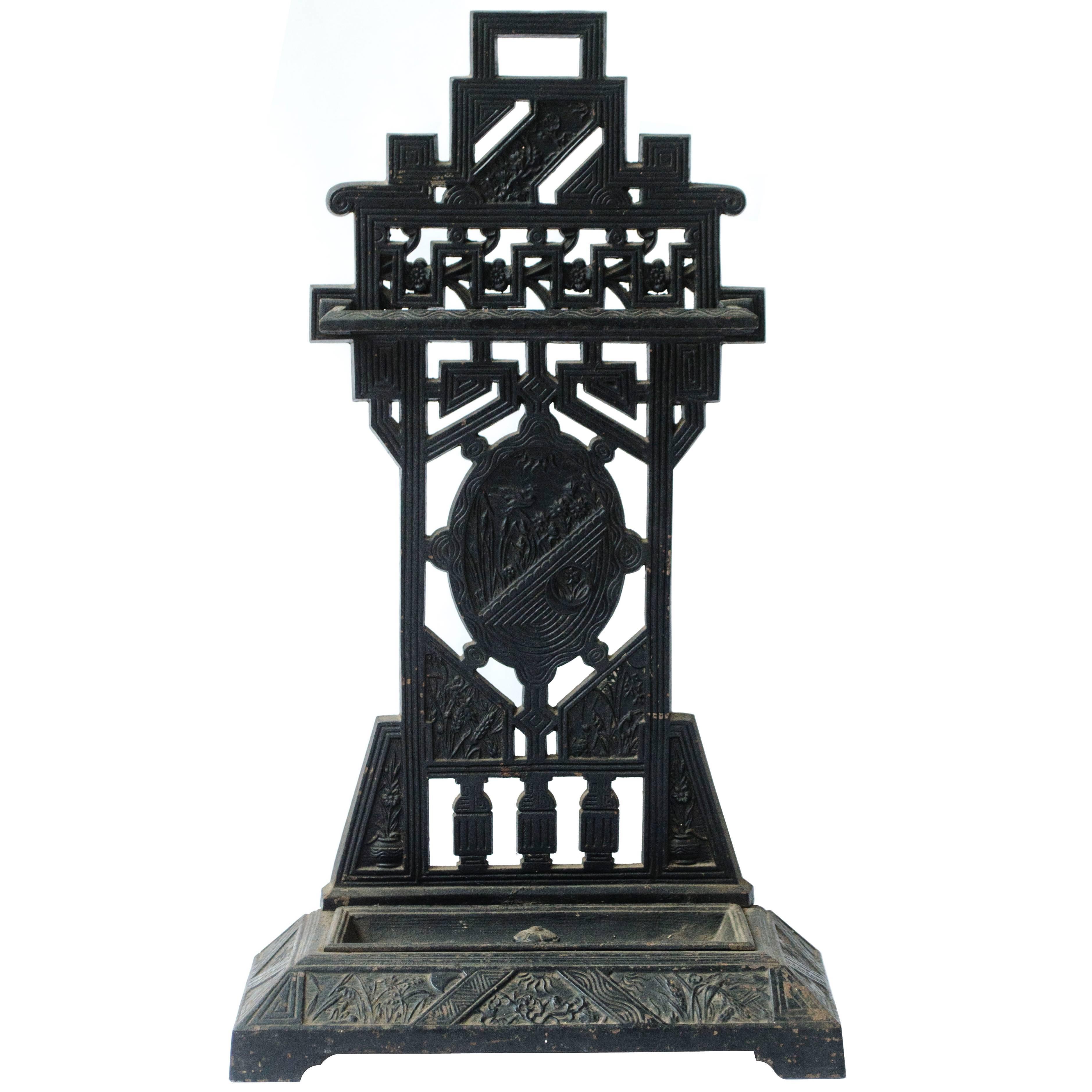 Robbins & Co attributed to Henry Jeckyll An Anglo-Japanese Cast Iron Stick Stand For Sale