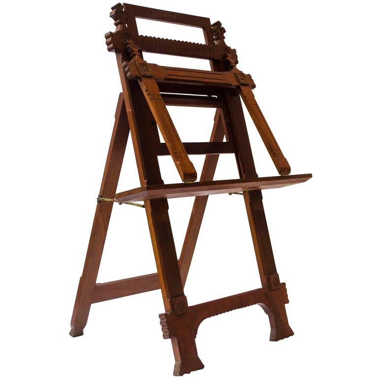 Walnut Easel/Portfolio Stand, in the Manner of Charles Lock Eastlake at