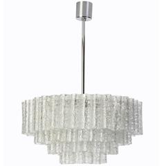 Vintage Exceptional German Multi-Tiered Glass Tube Chandelier by Doria