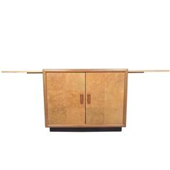 Mid-Century Modern Burl Wood Bar Cabinet by Henredon