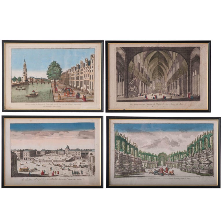 Set of Four 18th Century French Prints For Sale at 1stDibs french