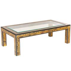 Bernhard Rohne & William Doezema Acid Etched Brass Coffee Table for Mastercraft