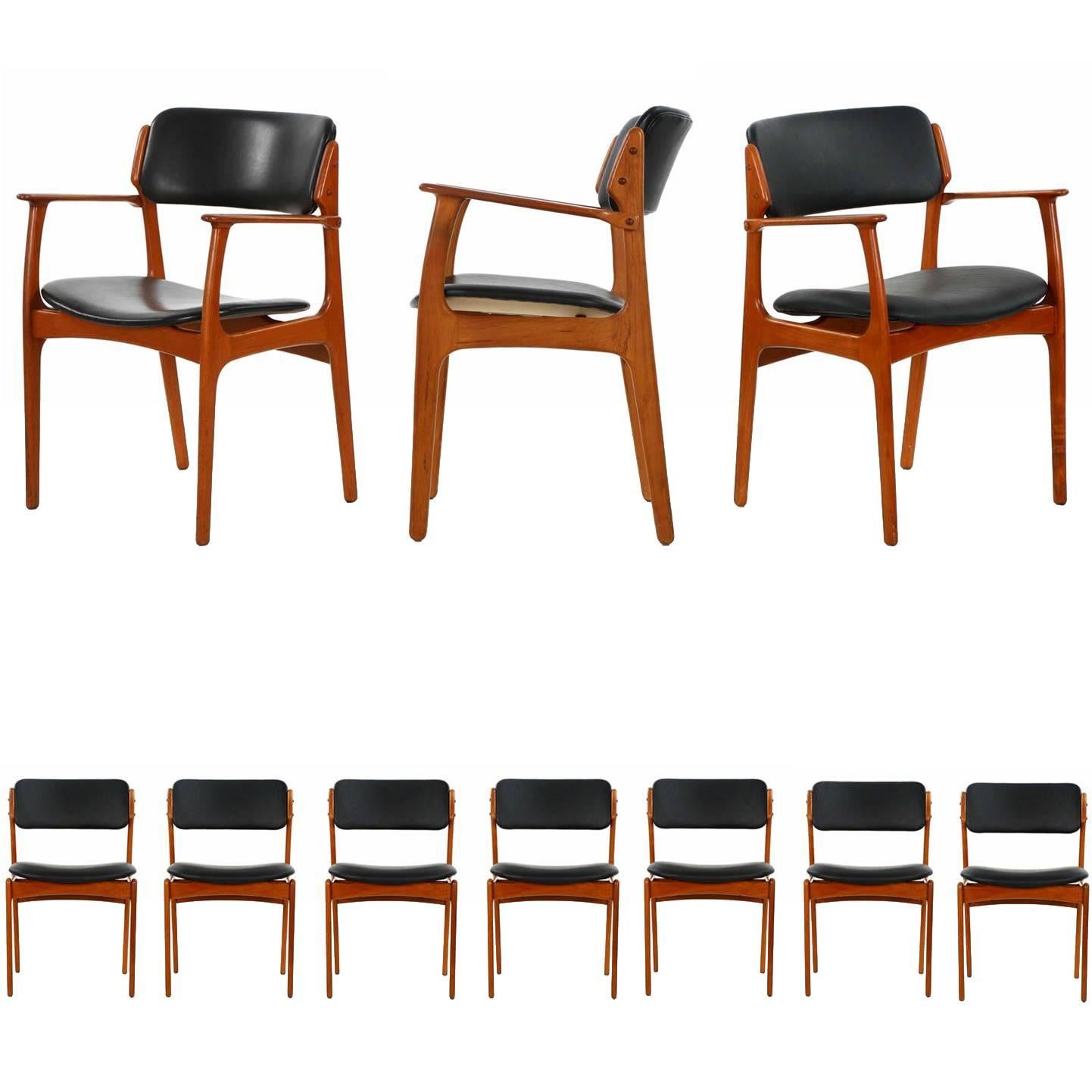 Set of Ten Danish Mid-Century Dining Chairs, Model 49 by Erik Buch for OD Mobler