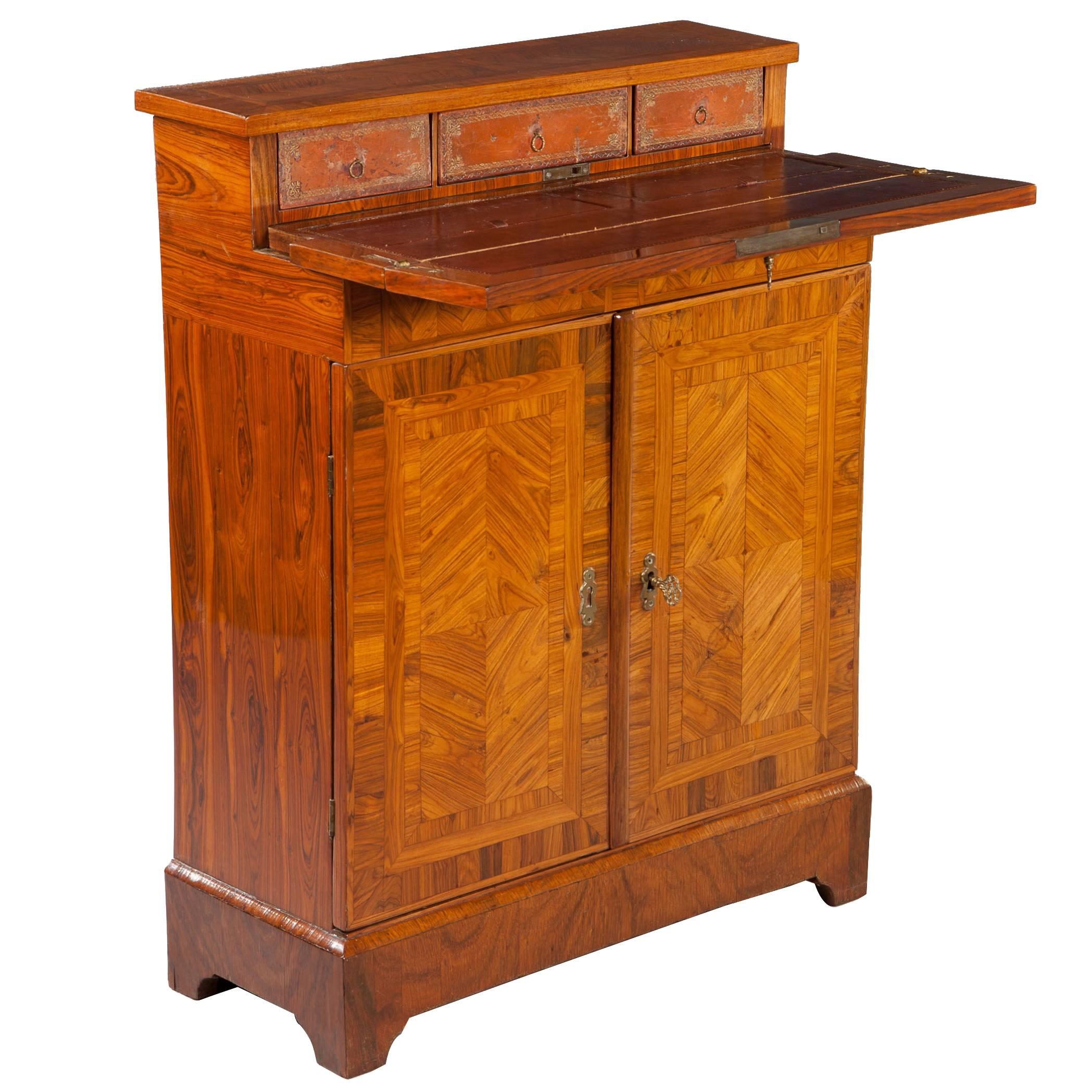 Parquetry Kingwood Secretaire Cabinet Cupboard - shallow narrow depth